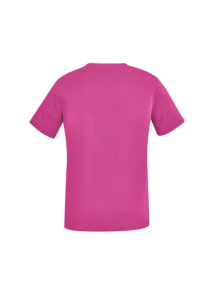 Unisex Pink V-Neck Scrub Top - Image 3
