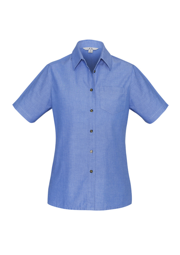 Womens Chambray Short Sleeve Shirt - Image 2