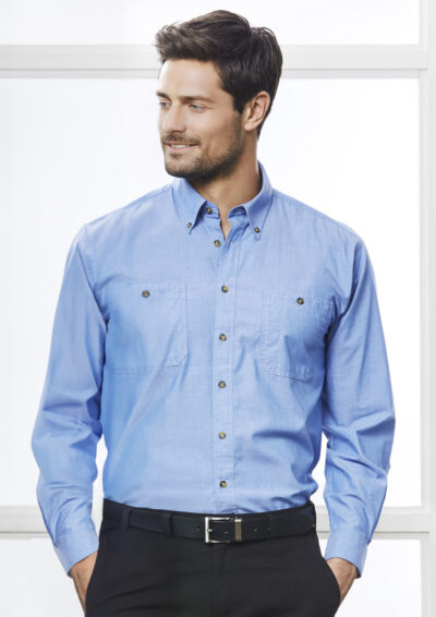 Mens Chambray Long Sleeve Shirt