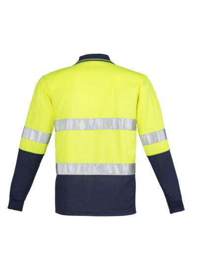 Mens Hi Vis Spliced Long Sleeve Polo - Hoop Taped - Image 3