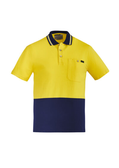 Mens Hi Vis Cotton Short Sleeve Polo