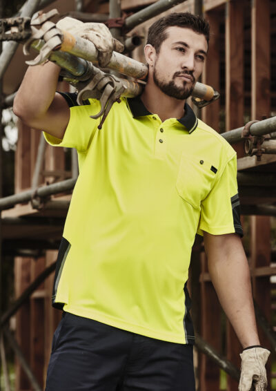 Mens Hi Vis Reinforced Squad Short Sleeve Polo