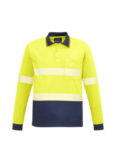 Unisex Hi Vis Segmented Tape Long Sleeve Polo