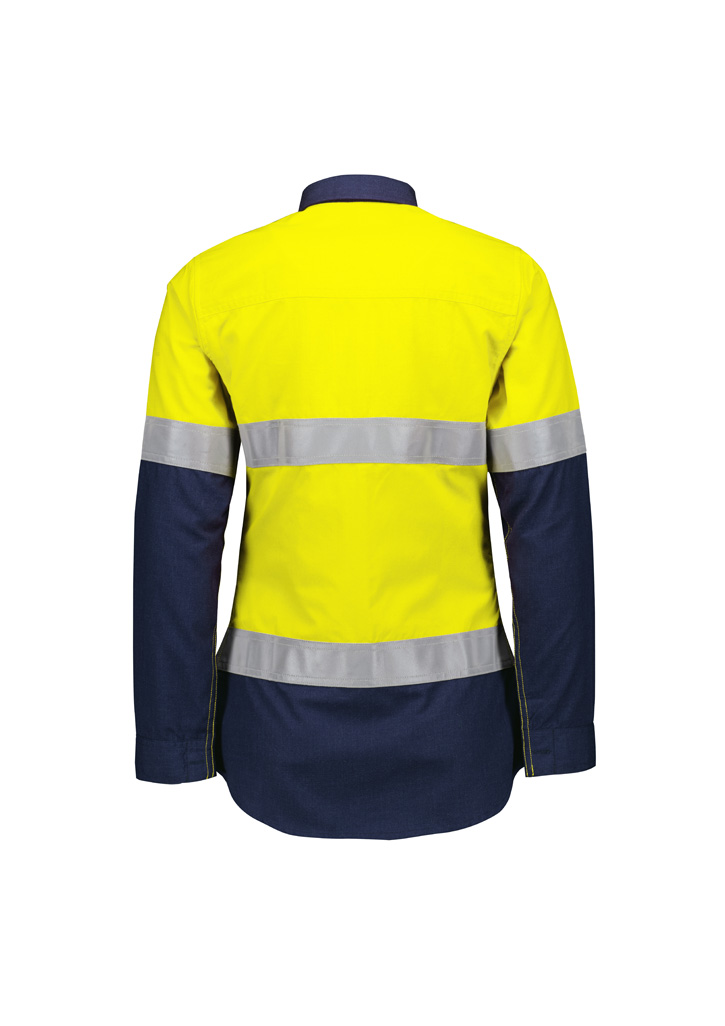 Womens Orange Flame Lightweight Ripstop Taped Shirt - Image 7