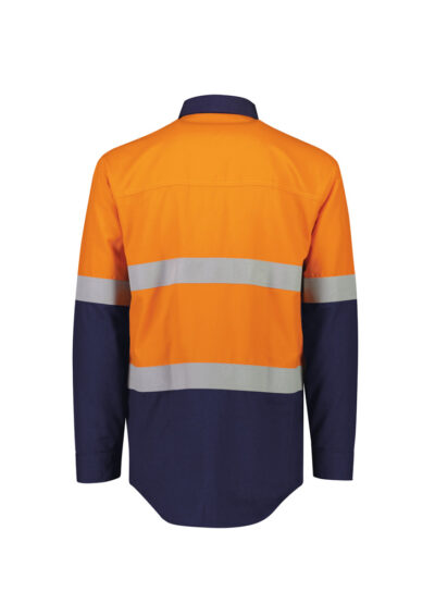 Alternative view of Mens Orange Flame Lightweight Ripstop Spliced Shirt - Hoop Taped