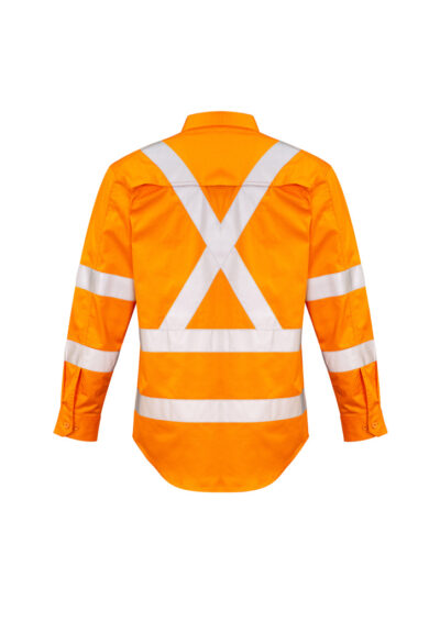 Mens Hi Vis X Back Taped Long Sleeve Shirt - Image 5